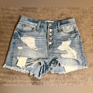 Mudd Jean Shorts - Blue, Distressed